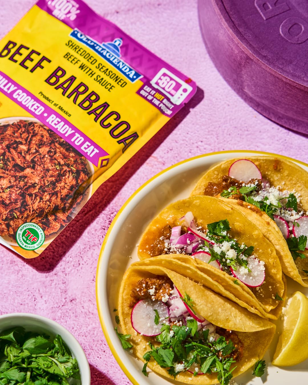 Old Hacienda Beef Barbacoa, | 100% Shredded Seasoned Beef with Sauce | Fully Cooked & Ready to Eat | 18g Protein | No Preservatives, Artificial