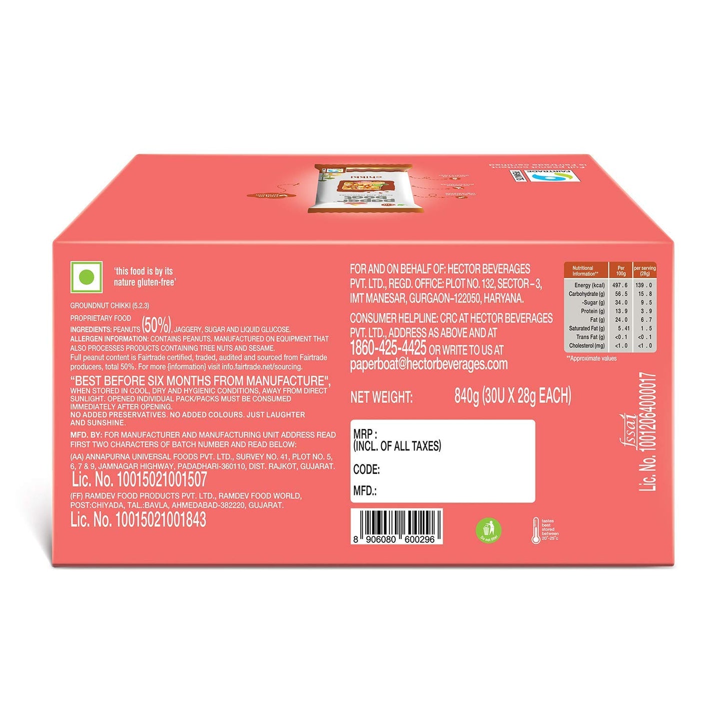 Paper Boat Chikki, Peanut Bar, No Added Preservatives and Colours (Pack of 30, 28g Each)