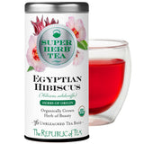 The Republic of Tea - Organic Egyptian Hibiscus SuperHerb Tea Tin, 36 Biodynamic Herbal Tea Bags, Naturally Caffeine-Free Herbs of Origin