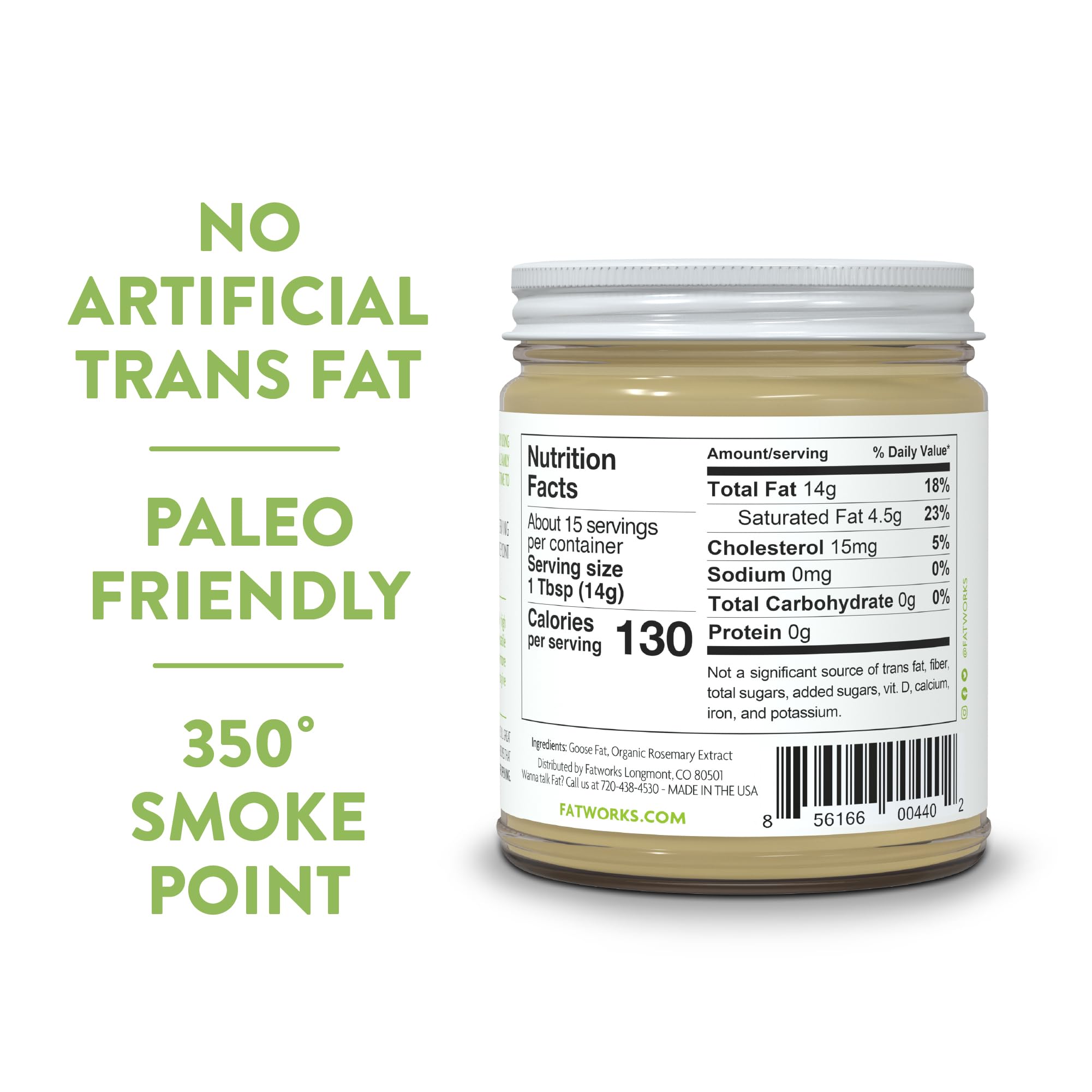 Fatworks, Premium USDA Goose Fat 3 pack, Ultimate Cooking Oil for Gourmet Frying and Baking. Hormone, antibiotic free, WHOLE30 APPROVED, KETO, PALEO