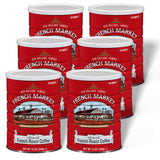 French Market Coffee, French Roast, Medium-Dark Roast Ground Coffee, 12 Ounce Metal Can (Pack of 6)