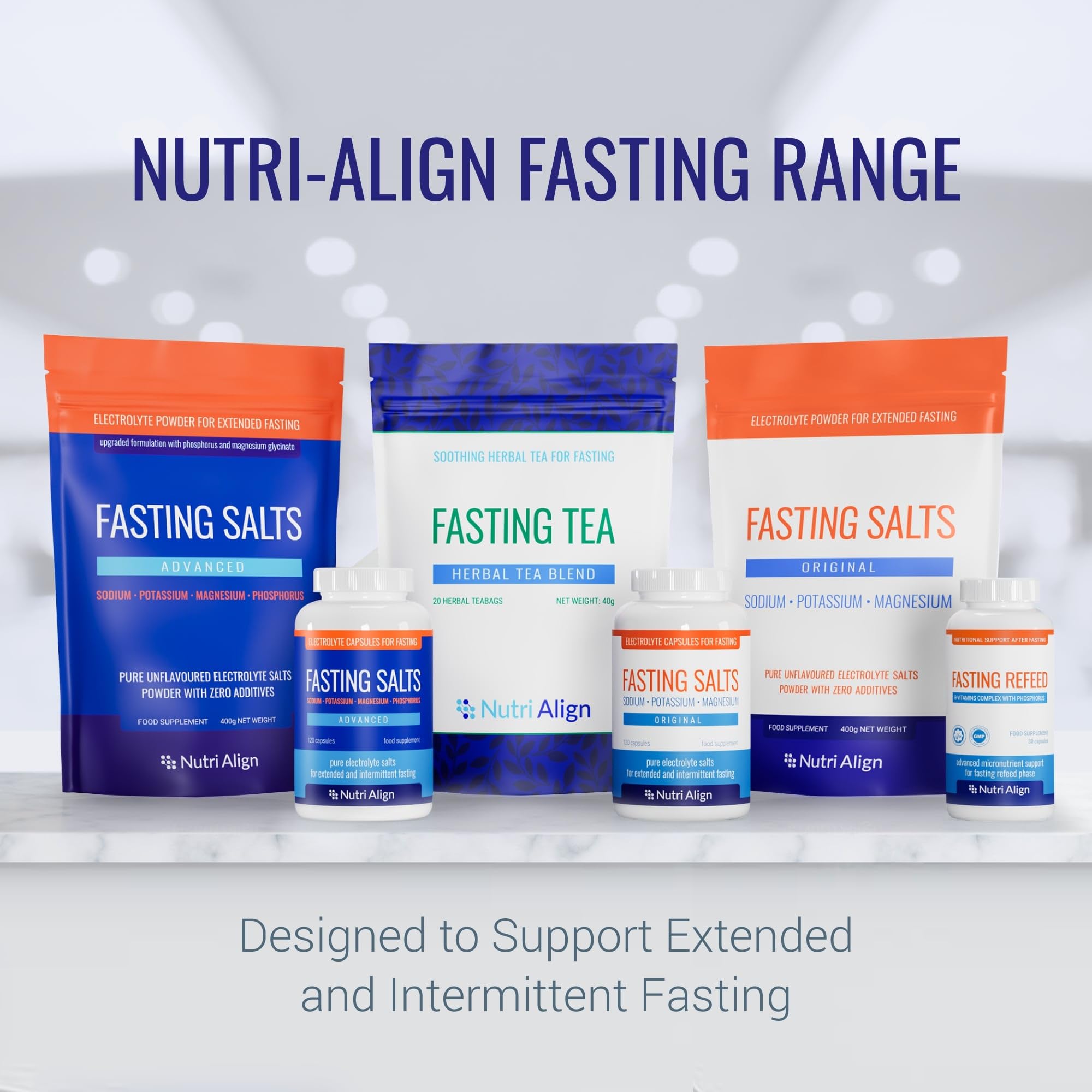Nutri-Align Fasting Tea | 20 Herbal Tea Bags with Chamomile, Dandelion Root, Rosehips, Cinnamon Bark, Elderflower, Cardamom & Fenugreek | Caffeine