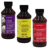 Lorann Oils Cream Cheese, Lemon, Strawberry Bakery Emulsion: Triple Flavor Blend, Ideal for Enhancing Complex Flavors in Baked Goods, Gluten-Free