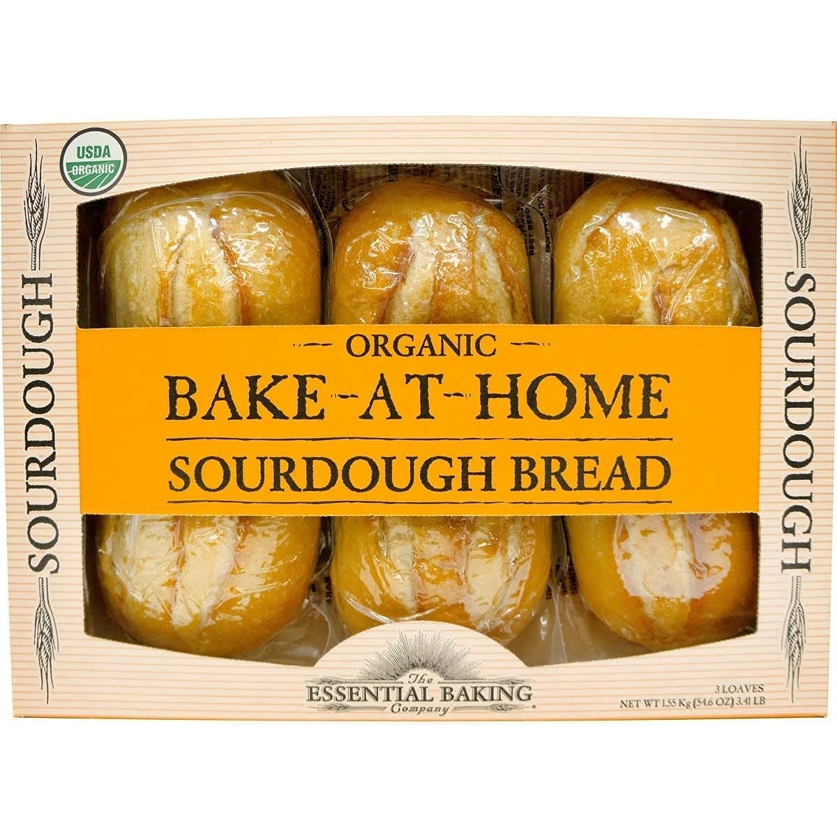 Bake-At-Home Organic Sourdough 3 Loaves 54.6 Oz/1.55 Kg. - 2 pack