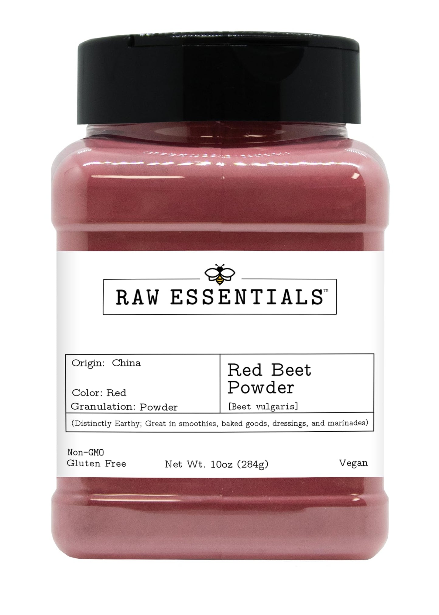 Raw Essentials Red Beet Powder - Great in Smoothies, Baked Goods, Dressings, and Marinades - Non-GMO, Gluten Free and Vegan - 10 oz