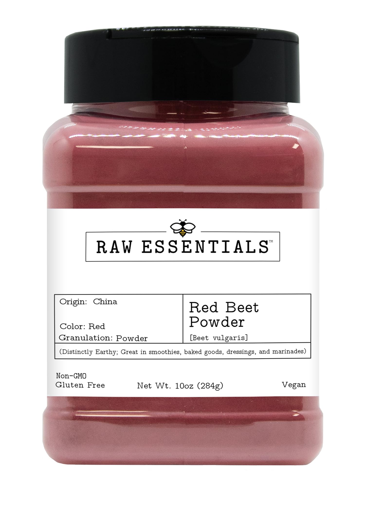 Raw Essentials Red Beet Powder - Great in Smoothies, Baked Goods, Dressings, and Marinades - Non-GMO, Gluten Free and Vegan - 10 oz