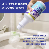 Don Aslett Johnny Mop & Safety Foam Toilet Bowl Cleaner (Two 32 Oz Bottles) Set | Acidic Detergent and Deodorizer | 14" Handle to Easily Clean Toilet