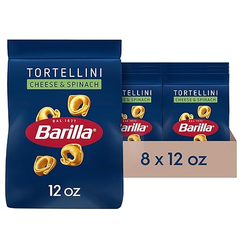 Barilla Cheese & Spinach Tortellini Pasta, 12 oz. Bag (Pack of 8) - 6 Servings Per Bag - Pantry Friendly Dried Tortellini - Made with Non-GMO