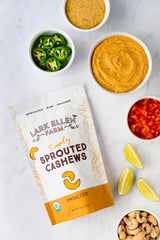 Lark Ellen Farm Unsalted Organic Raw Cashews, Sprouted, Air-Dried, Gluten-Free, Non-GMO, Vegan, Keto, Certified USDA, Peanut-Free Facility, Resealable