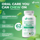 UPLIFE Hydroxyapatite Remineralizing Gum, 62 Pieces - Sugar Free Xylitol Chewing Gum for Daily Oral Care, Supports Enamel & Fresh Breath, Vegan, Mint