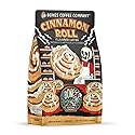Bones Coffee Company Cinnamon Roll Flavored Coffee, Medium Roast Low Acid Arabica Beans Compatible with Auto drip and French Press Coffee Maker, 12 Oz
