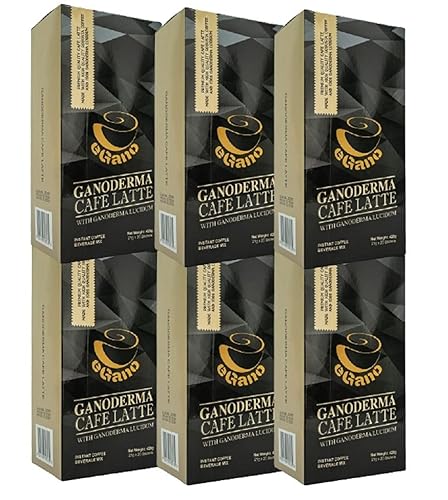 6 Boxes eGano Premium Ganoderma Cafe Latte Instant Coffee With Ganoderma Lucidum Extract (21g x 20 Sachets/Box)