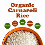 Food to Live Organic Carnaroli Rice, 1.5 Pounds - Premium Italian Risotto Rice, Ideal for Creamy Risottos and Gourmet Cooking, Non-GMO, Vegan, Kosher, Bulk