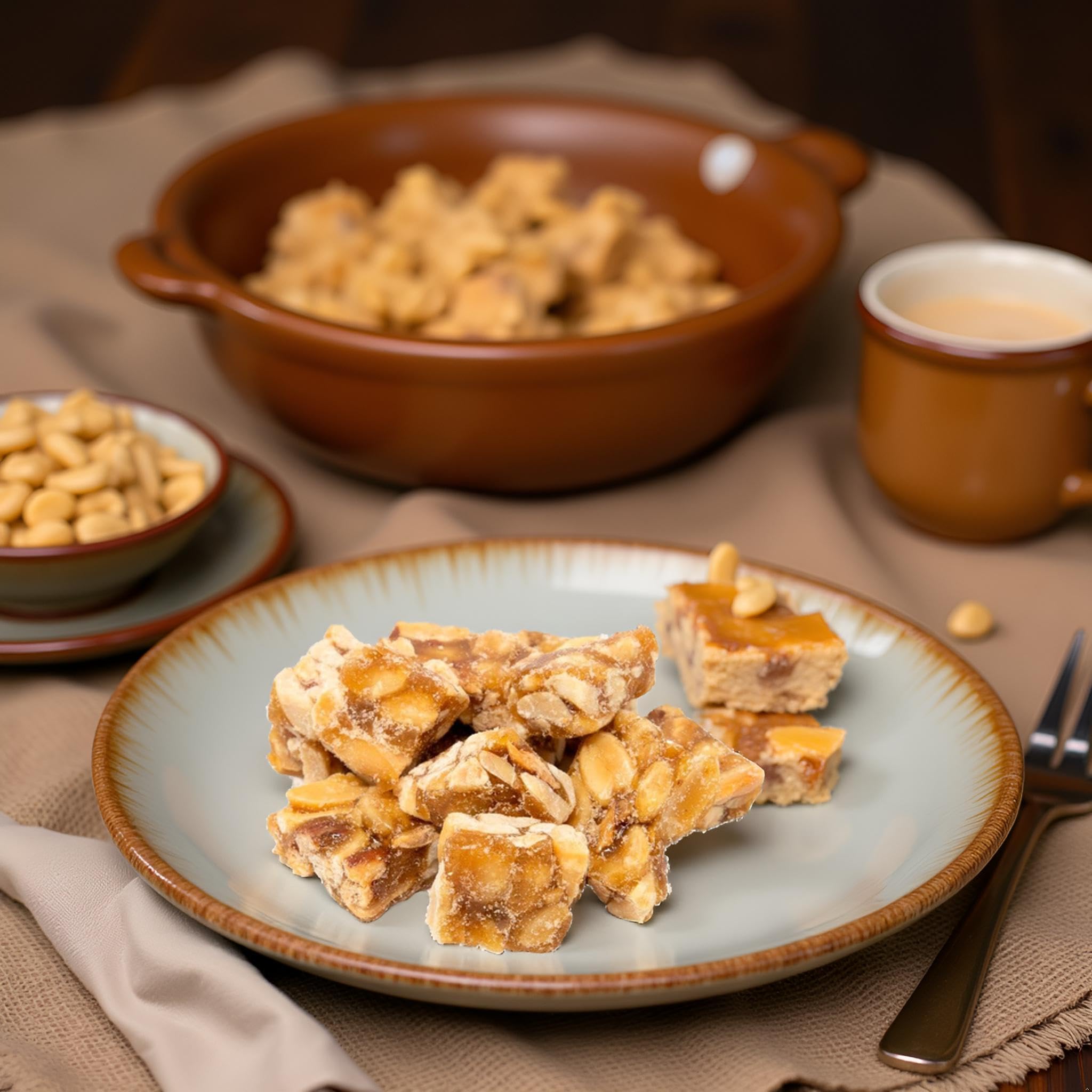 Old Fashioned Peanut Squares by Nuts to You | Peanut Crunch with Delightful Crunch & All Natural Ingredients | Sweet Snack Honey Taste (1 Pound)