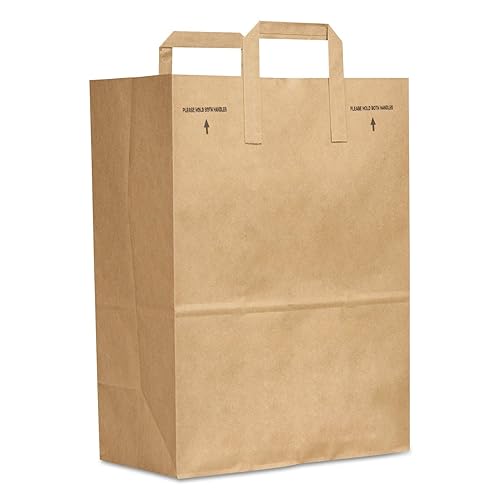 General Supply SK1670EZ300 1/6 BBL Paper Grocery Bag 70lb Kraft Standard 12 x 7 x 17 300 bags
