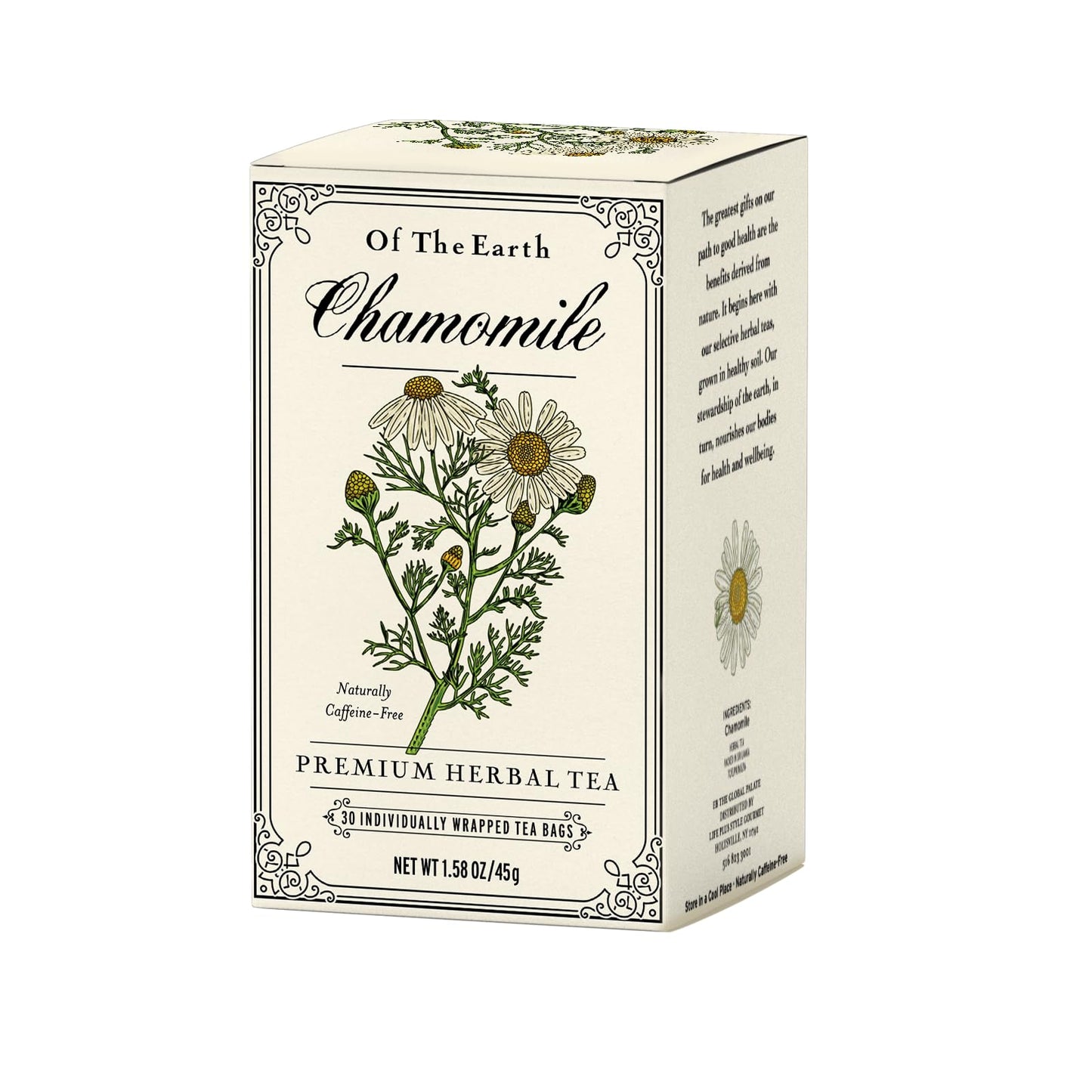 Life Plus Style Gourmet Of the Earth Chamomile Tea (Individually Wrapped, Caffeine-Free) 30-Count