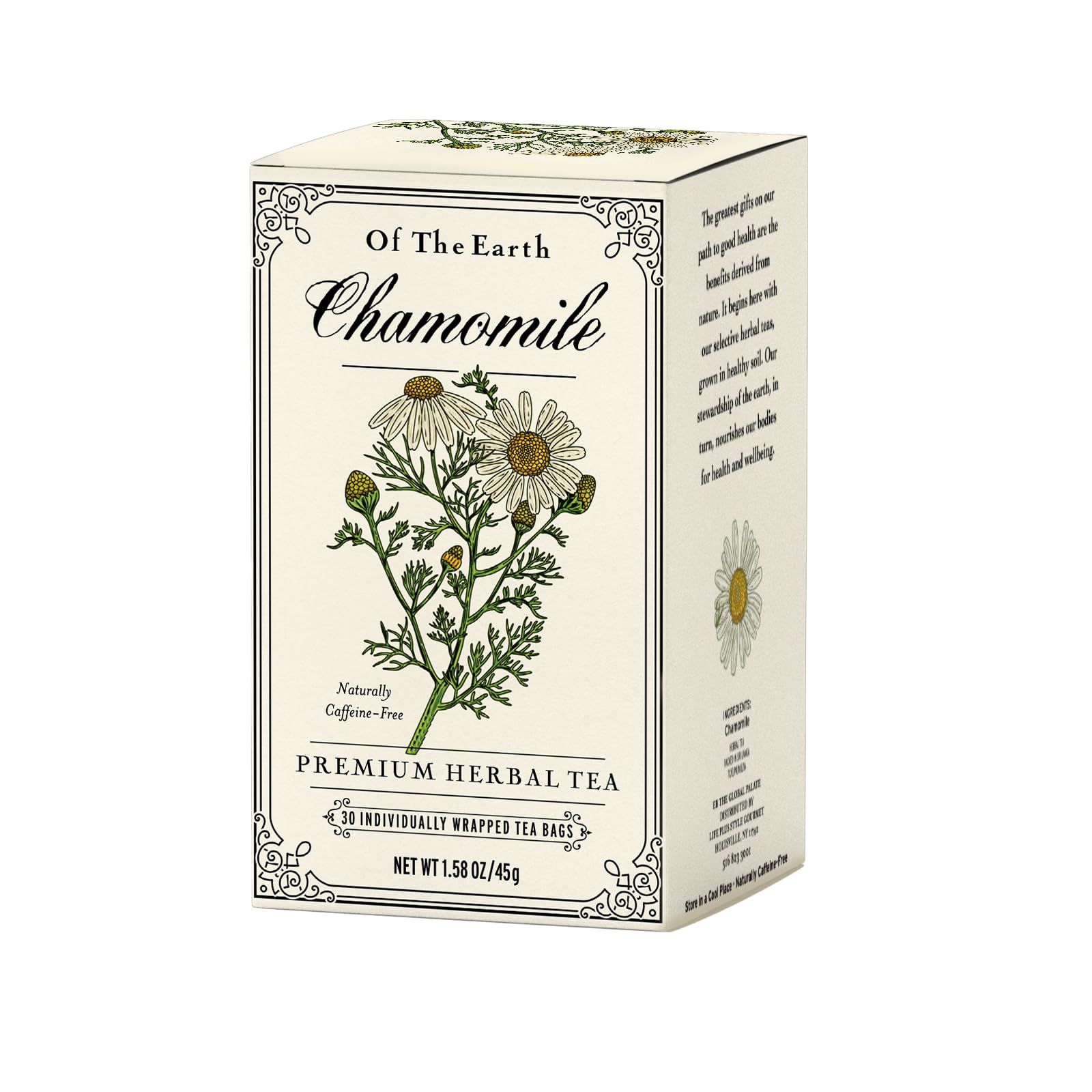Life Plus Style Gourmet Of the Earth Chamomile Tea (Individually Wrapped, Caffeine-Free) 30-Count