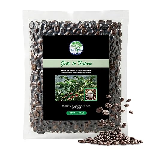 Gate to Nature Wild Civet Arabica Coffee Whole Beans, Freshly Made Luxury Kopi Luwak Coffee Bean, Dark Roast Kopi Luwak Coffee Gifts, Produce in best