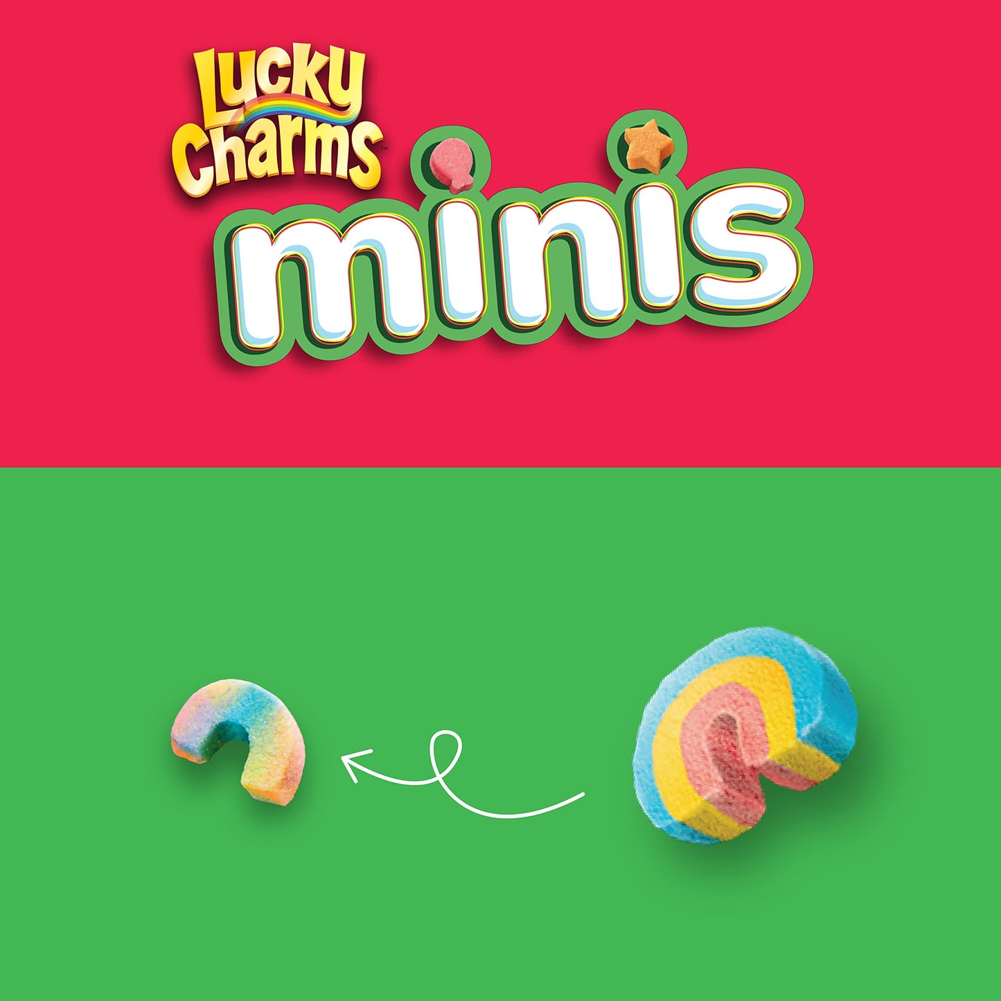 Lucky Charms Minis Cereal with Marshmallows, Breakfast Cereal with Whole Grains, 10.5 oz