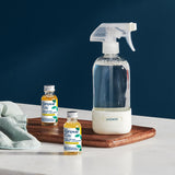 Grove Co. Daily Shower Cleaner, Refill Concentrate (2 x 1 Fl Oz) + 1 x Reusable Glass Spray Bottle (16 Oz), Plant-Based Cleaning Supplies, Reduced