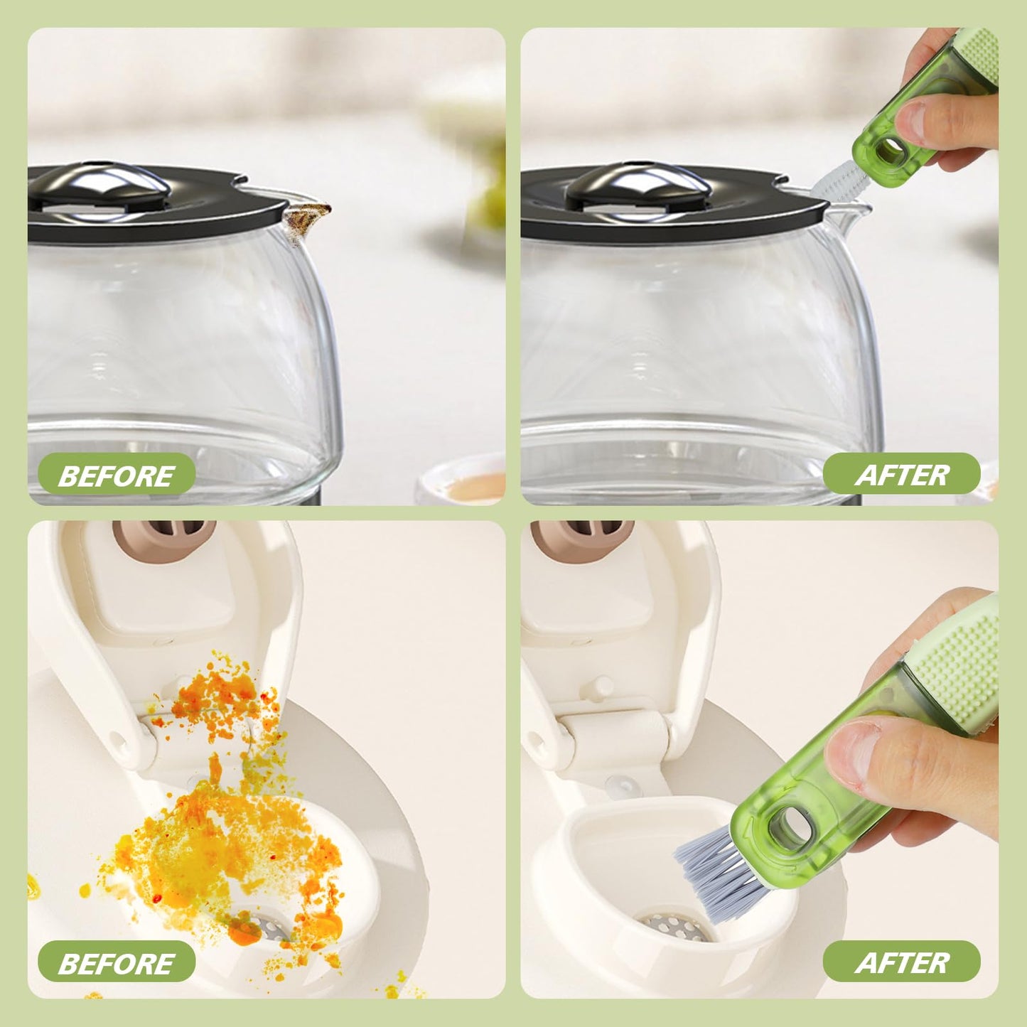 Cup Lid Cleaning Brush 3 PCS,Tumbler Lid Cleaning Brush 4-in-1,Portable,Multifunctional,for Tight Spaces, Sealed Containers,Sippy Cups