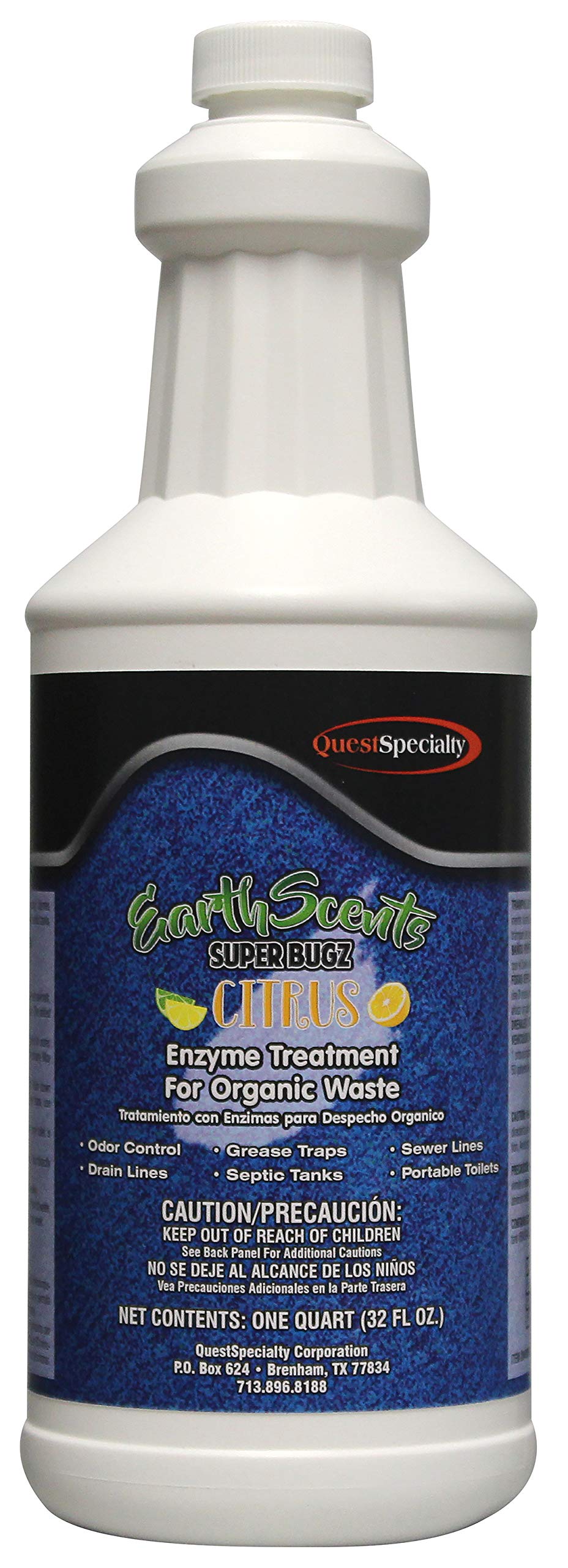 Quest Specialty Super Bugz ENZYMES for Grease Trap & Sewer - Controls Foul Odors & Breaks Down Grease, Paper, Fat & Oil in Sewer Lines, Septic Tanks