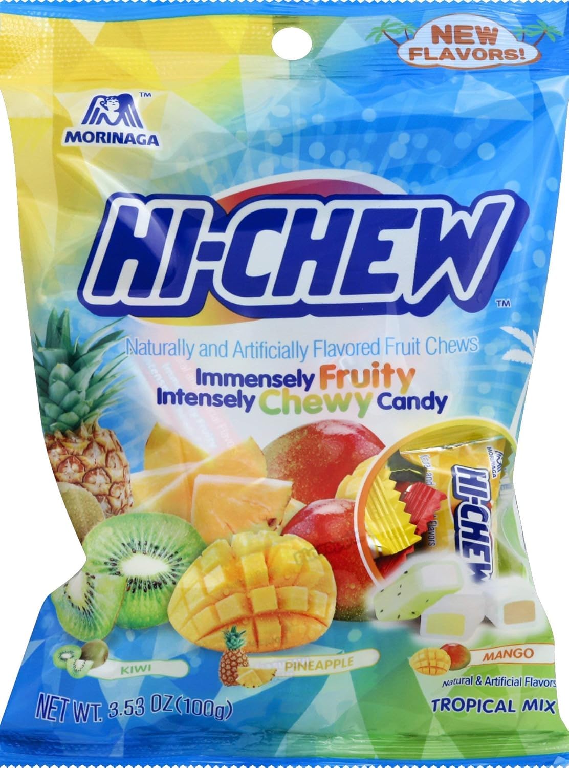 Assorted Chewy Fruit Candy Variety Pack - Two 3.5 oz Bags with Tropical and Original Fruit Flavors, Soft & Chewy Candy for Sharing