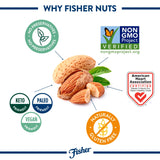 Fisher Chef's Naturals Unsalted Sliced Almonds 24oz Resealable Bag, Raw Nuts Perfect for Cooking, Baking & Snacking, Healthy Snacks for Adults, Vegan