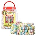 50 Candy Bracelets Individually Wrapped, Pastel Candy Jewelry for Buffet, Goody Bag Stuffers, Barbie Party Favor for Kids, (Pack of 50x0.42oz/11.9g)