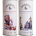 Brodies Tea, Scottish Tea Sampler Breakfast Blend & Afternoon Blend, Black Tea Imported from Scotland, Canister of 50 Bags (Pack of 2)
