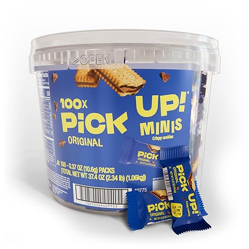 Bahlsen PiCK UP! Minis Original (100 ct Bucket of Individual Cookies) - German chocolate sandwiched between two crisp biscuits - Kosher (0.37 oz
