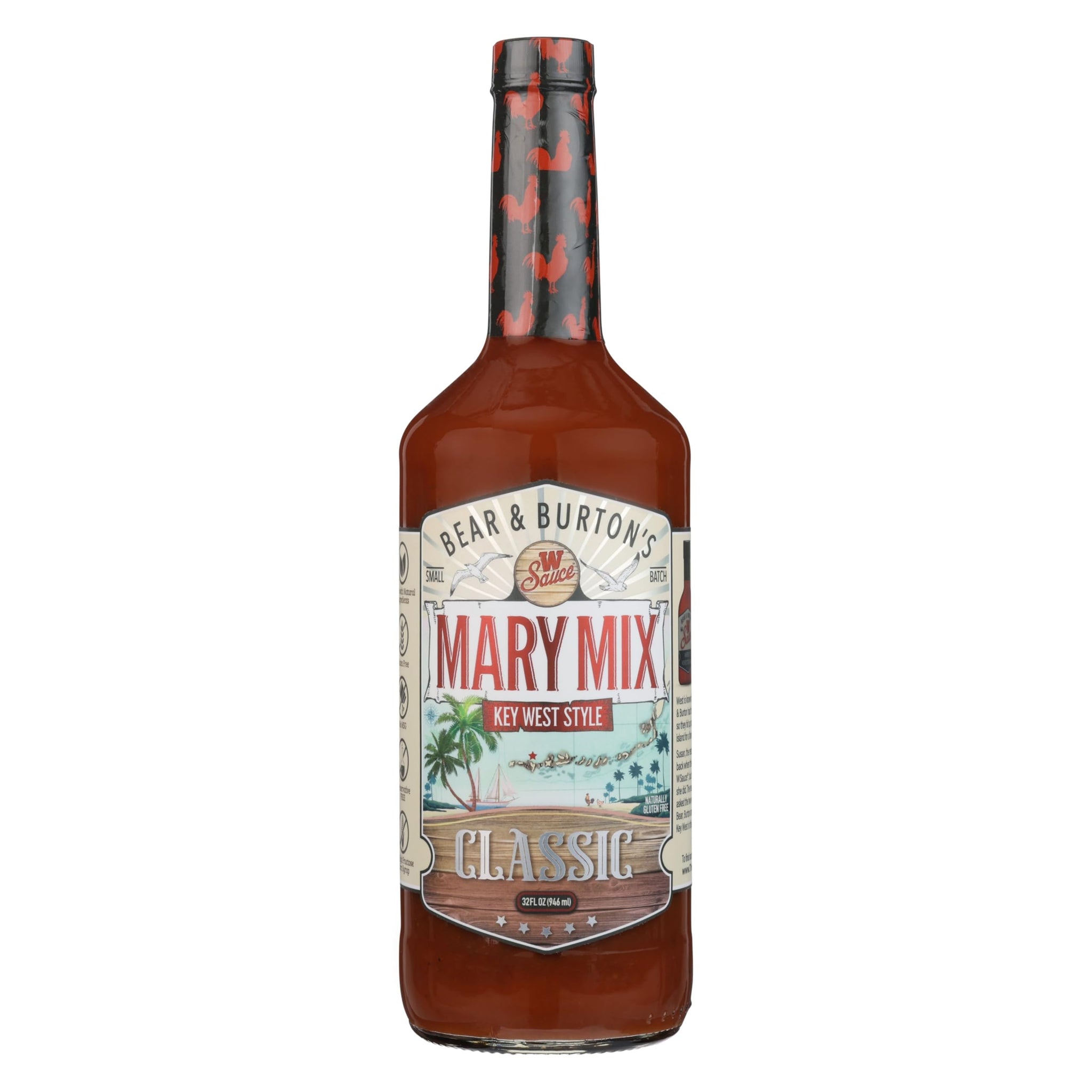 Bear & Burton’s Key West Style Mary Mix | Best Bloody Mary Mix for Perfect Cocktails | Premade Bloody Mary, Ready to Serve