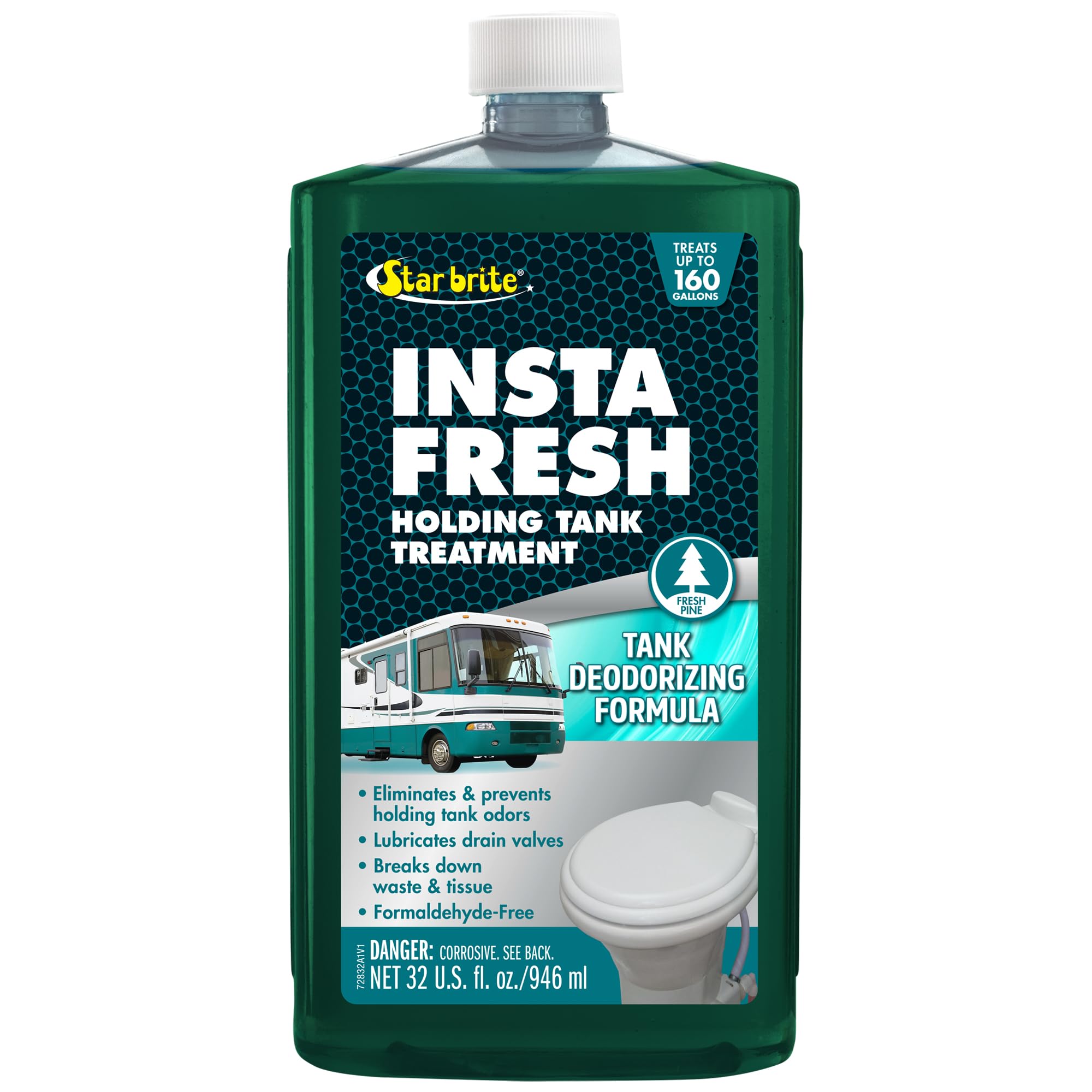 STAR BRITE Instafresh Holding Tank Treatment, Fresh Pine Scent - Odor Eliminator & Waste Breakdown - RV, Marine, Boat Use - Formaldehyde-Free