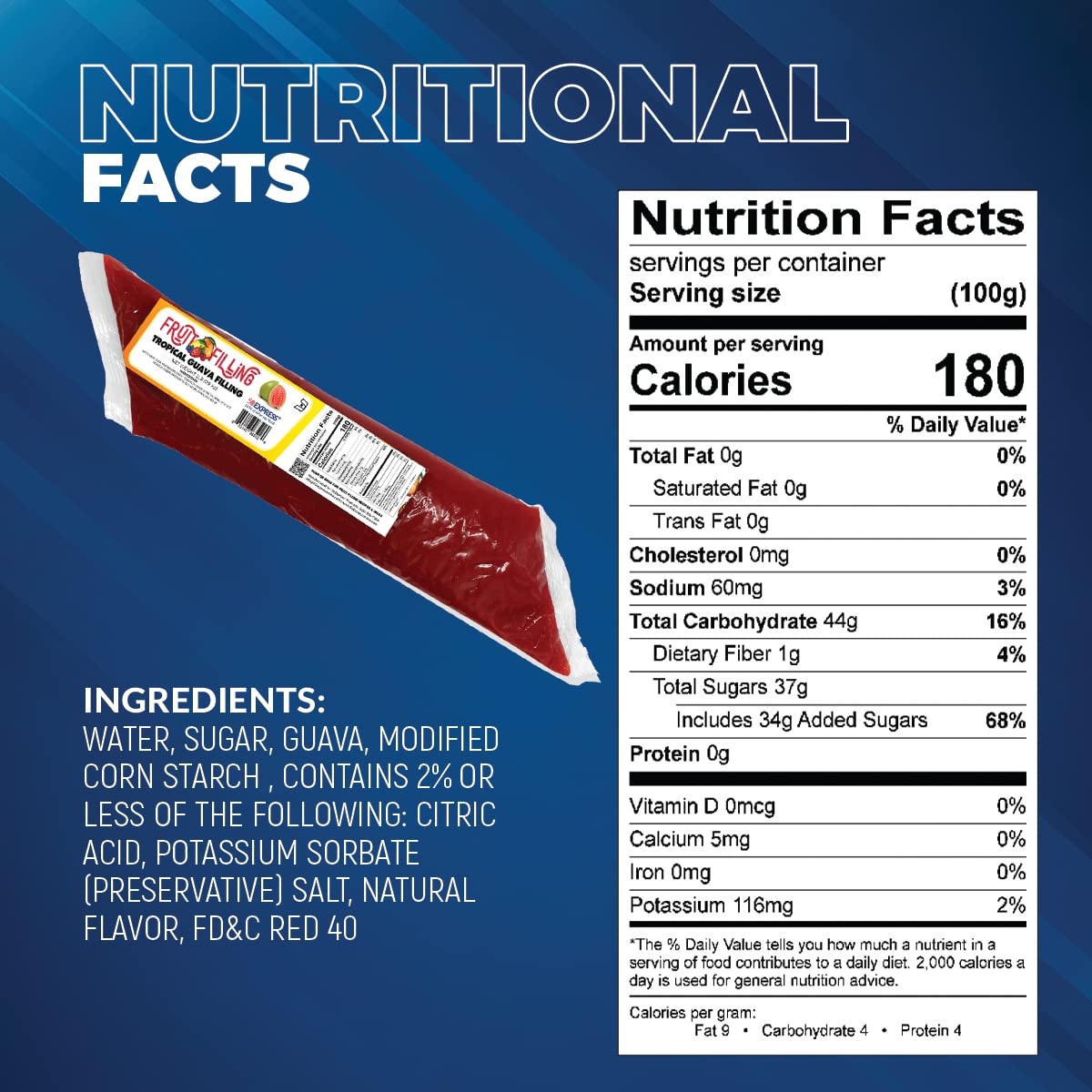 50Express® 12 Count Fruit Filling Sleeve (12 Count/2lb Sleeves) (Tropical Guava)