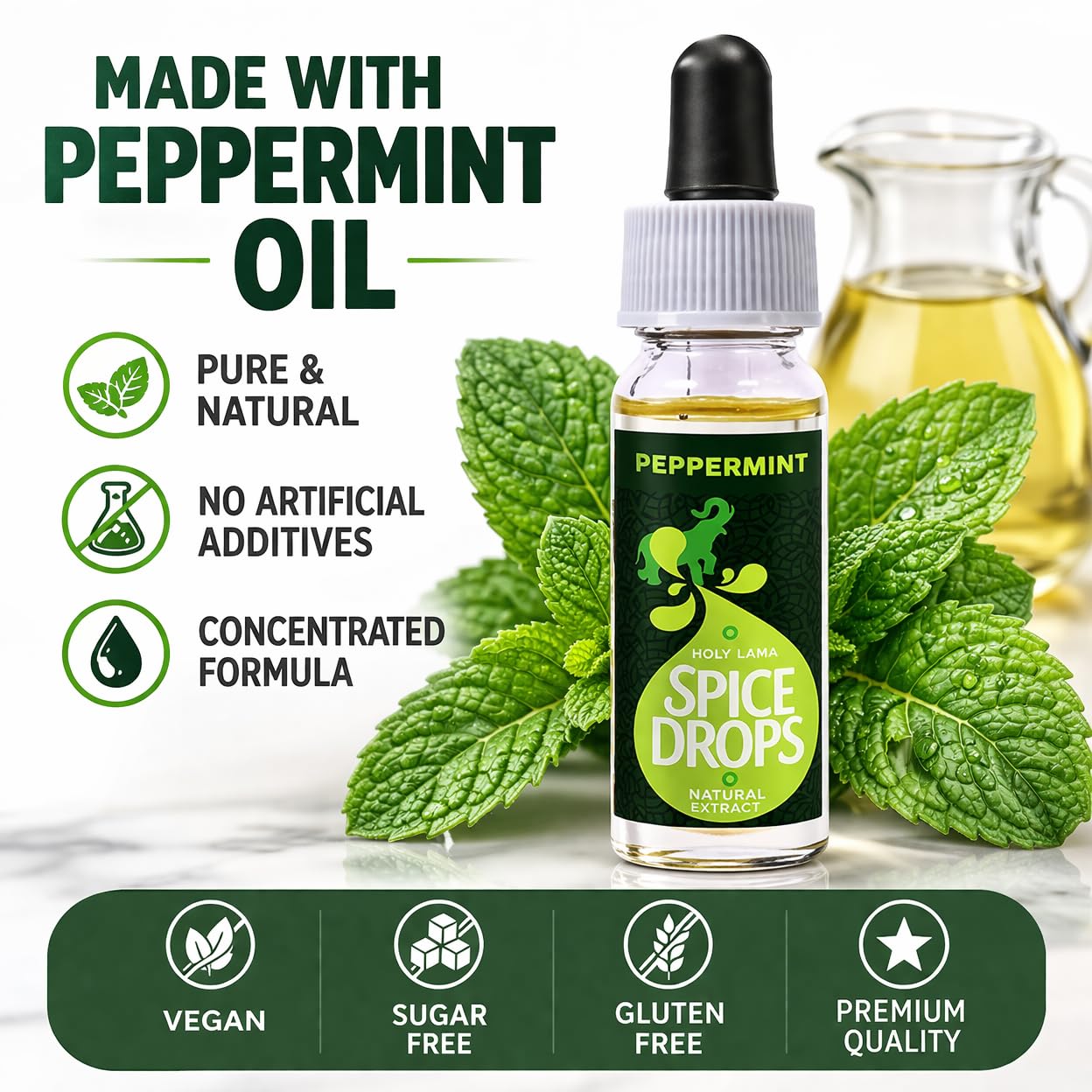 Holy Lama Natural Peppermint Extract Spice Drops (5ml)