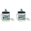 Sellars 55208 Toolbox Shop Towels Dispenser Bucket, 12" Length x 10" Width, Blue (2 Buckets of 200 Sheets) (2)