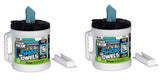 Sellars 55208 Toolbox Shop Towels Dispenser Bucket, 12" Length x 10" Width, Blue (2 Buckets of 200 Sheets) (2)