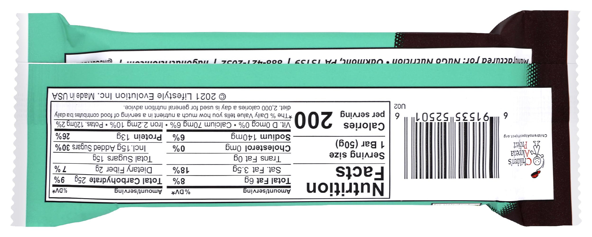 Nugo Dark Mint Chocolate Chip Bar, 1.76 OZ