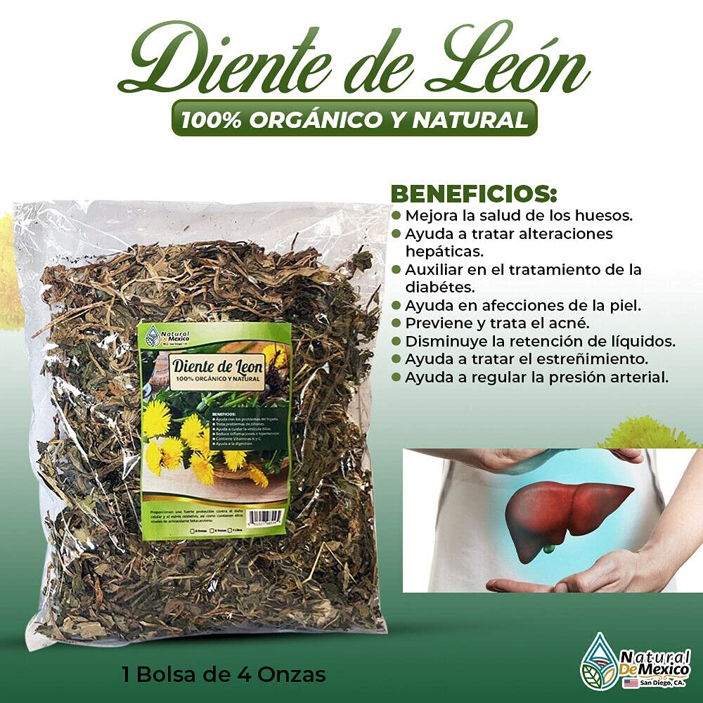 Diente de Leon Herbal Tea 4 oz-113g Dandelion Leaf & Root, Detox Kidney Tea