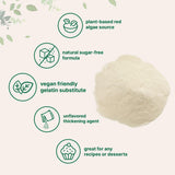 Agar Agar Powder, 1lb (16oz) | Planted-Based Source from Red Algae | Unflavored Thickening Agent for Cooking & Baking | Vegan Substitute for Beef
