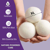 Pursonic 4-Pack Laundry Wool Dryer Balls with Lavender & Peppermint Essential Oil Scent - Reusable Fabric Softener Balls Made from Pure New Zealand