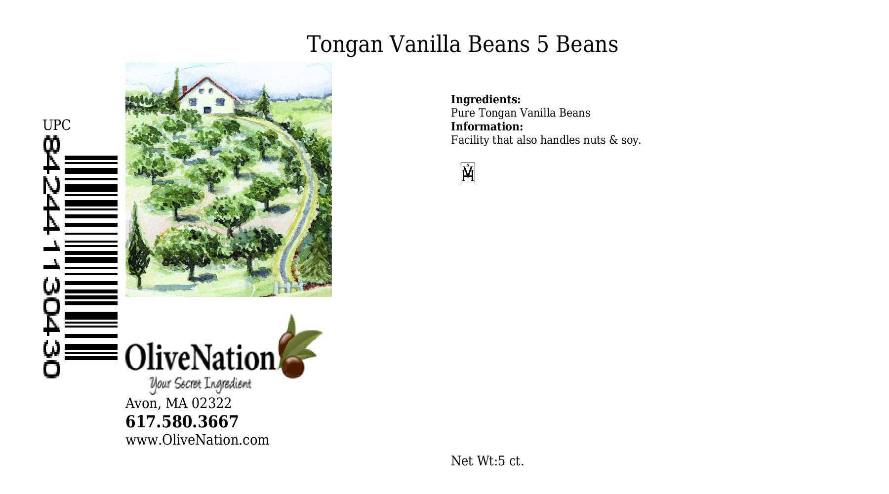 Tongan Vanilla Bean Pods 5 Beans