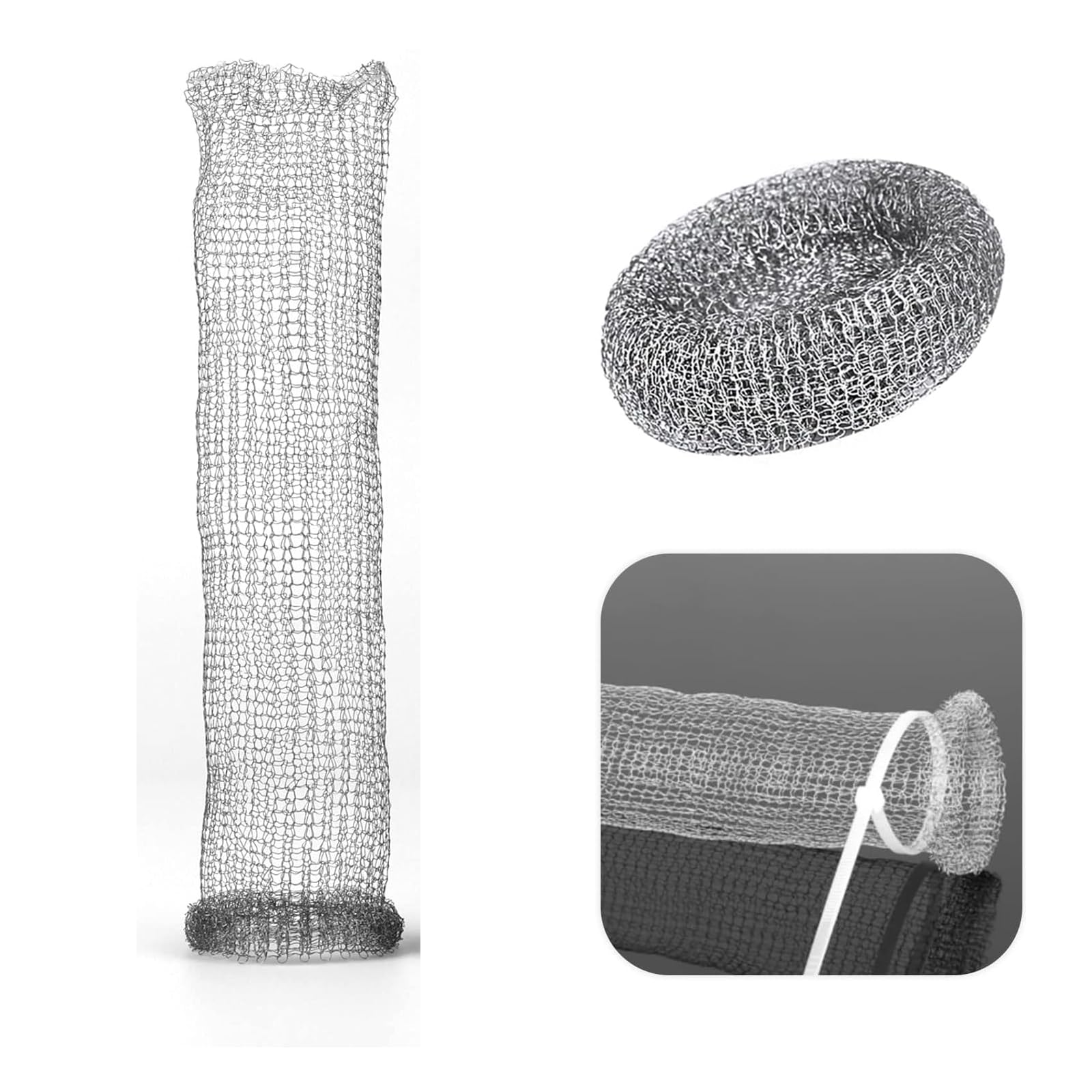 24Pcs Washing Machine Lint Trap Hose Filter, Mesh Drain Catcher, Washer Sock Lint Remover, Rust-Free Snare Laundry Filter with Nylon Cable Ties