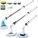 EcoGecko Electric Spin Scrubber, Bathroom Cleaner, Power Shower Cleaning Brush with Extendable Handle & 4 Brush Heads, Dual Speed & USB-C Charging