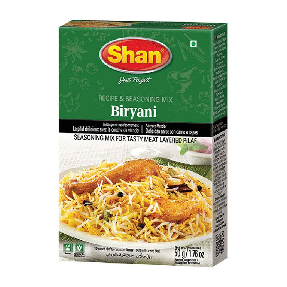 Shan - Biryani Masala Seasoning Mix (50g) - Spice Packets for Spicy Meat Layered Pilaf