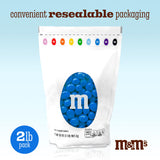 M&M’S WORLD Peanut Blue Chocolate Candy, 2lbs of Bulk Candy in Resealable Pack for Graduations, Weddings, 4th of July, Birthday Parties, Candy Bars