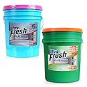Ultra Fresh 3X Platinum Laundry Detergent, 5 Gallon, Bundled with Platinum Spring Fresh Fabric Softener and Pump, Up to 640 Loads, Orange/Blue