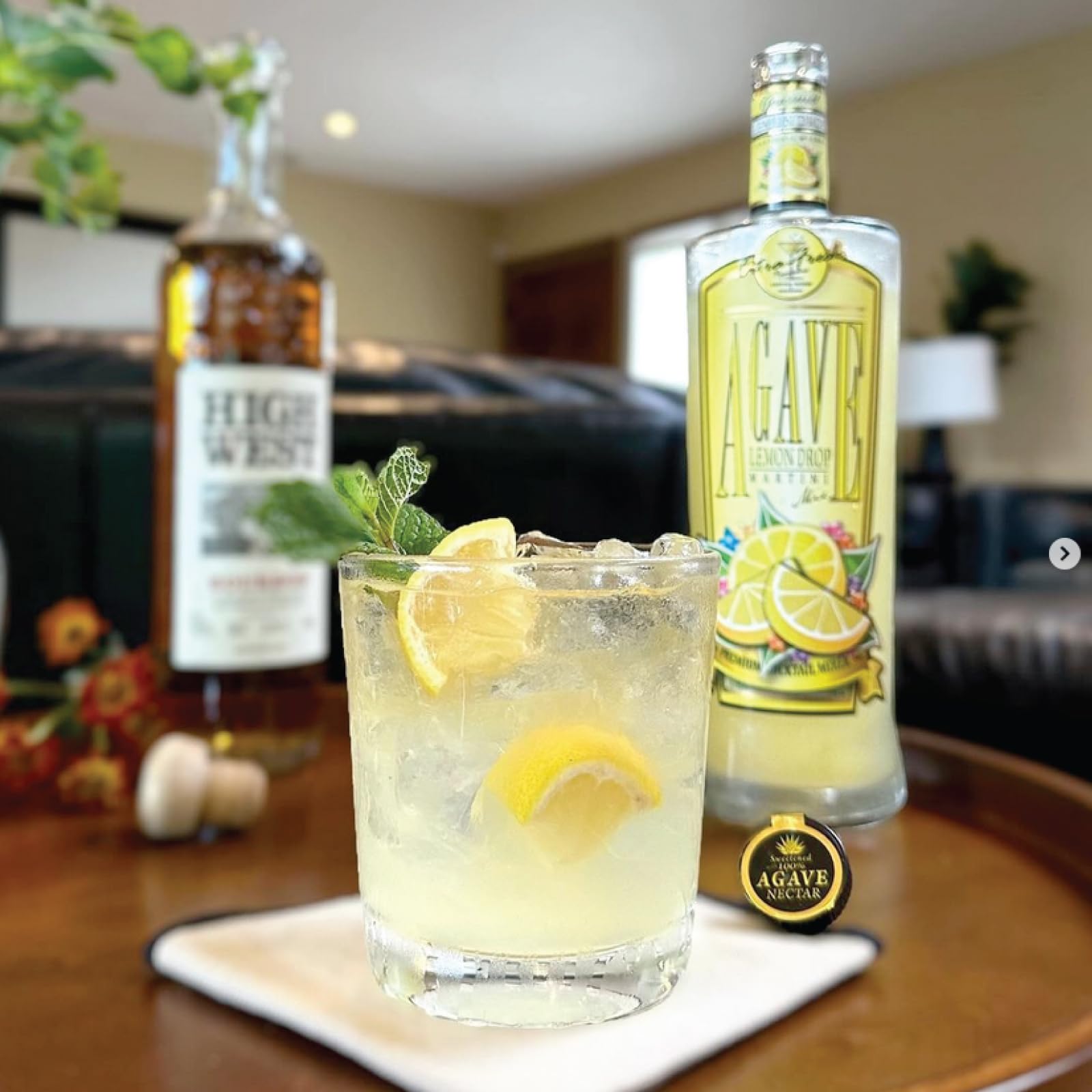 Premium Agave Lemon Drop Cocktail Mix (750 ml Glass Bottle)
