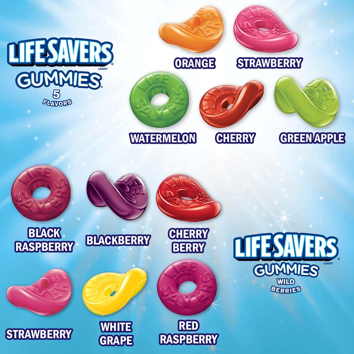 LIFE SAVERS Christmas Stocking Stuffer Fruit Flavored Gummy Candy, 7 oz Christmas Candy Gift Box