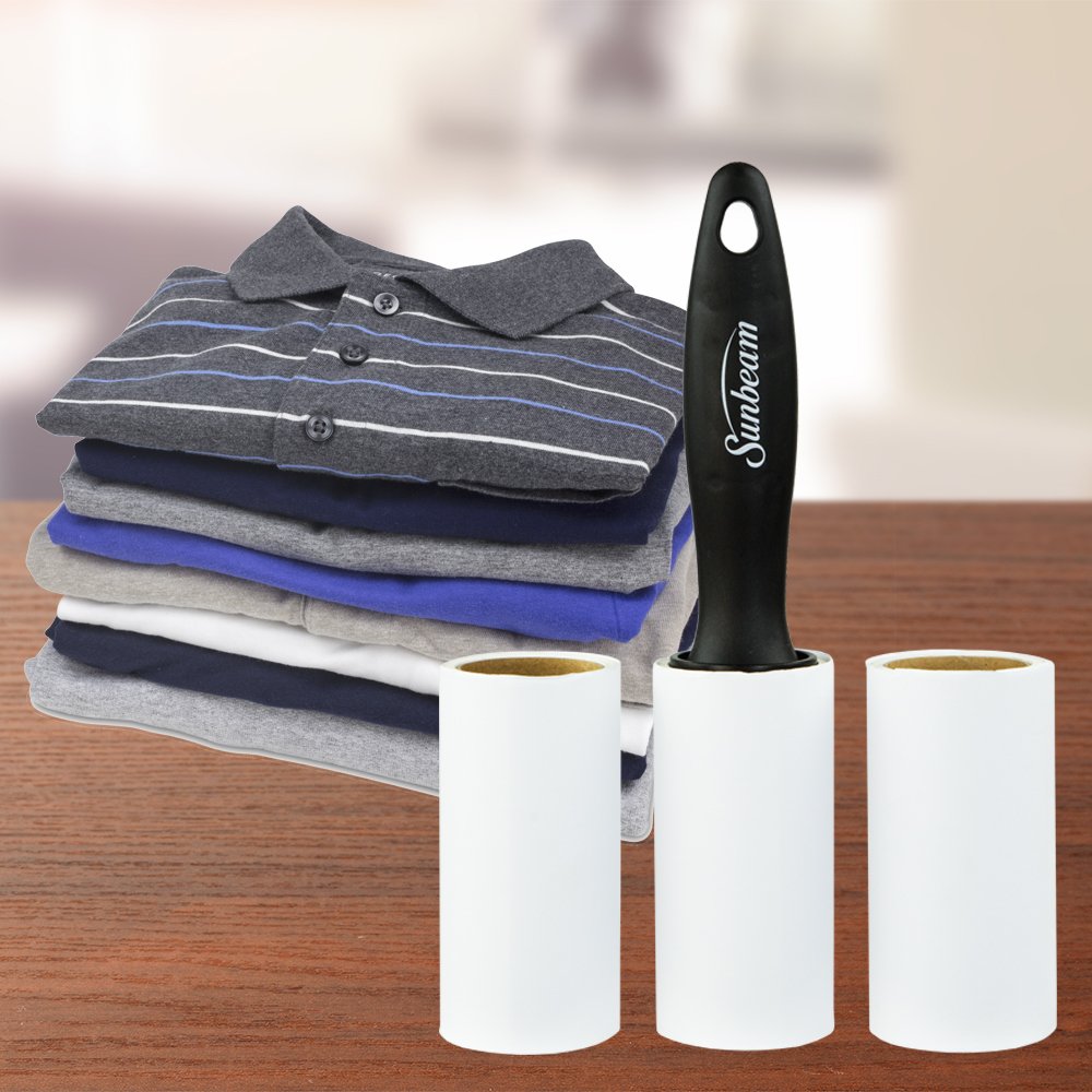 Home Basics Extra Sticky Lint Roller with 60 Sheets & 2 Bonus Refills by Home Basics Pet Hair & Lint Remover for Clothes, Furniture, and Car Easy Peel